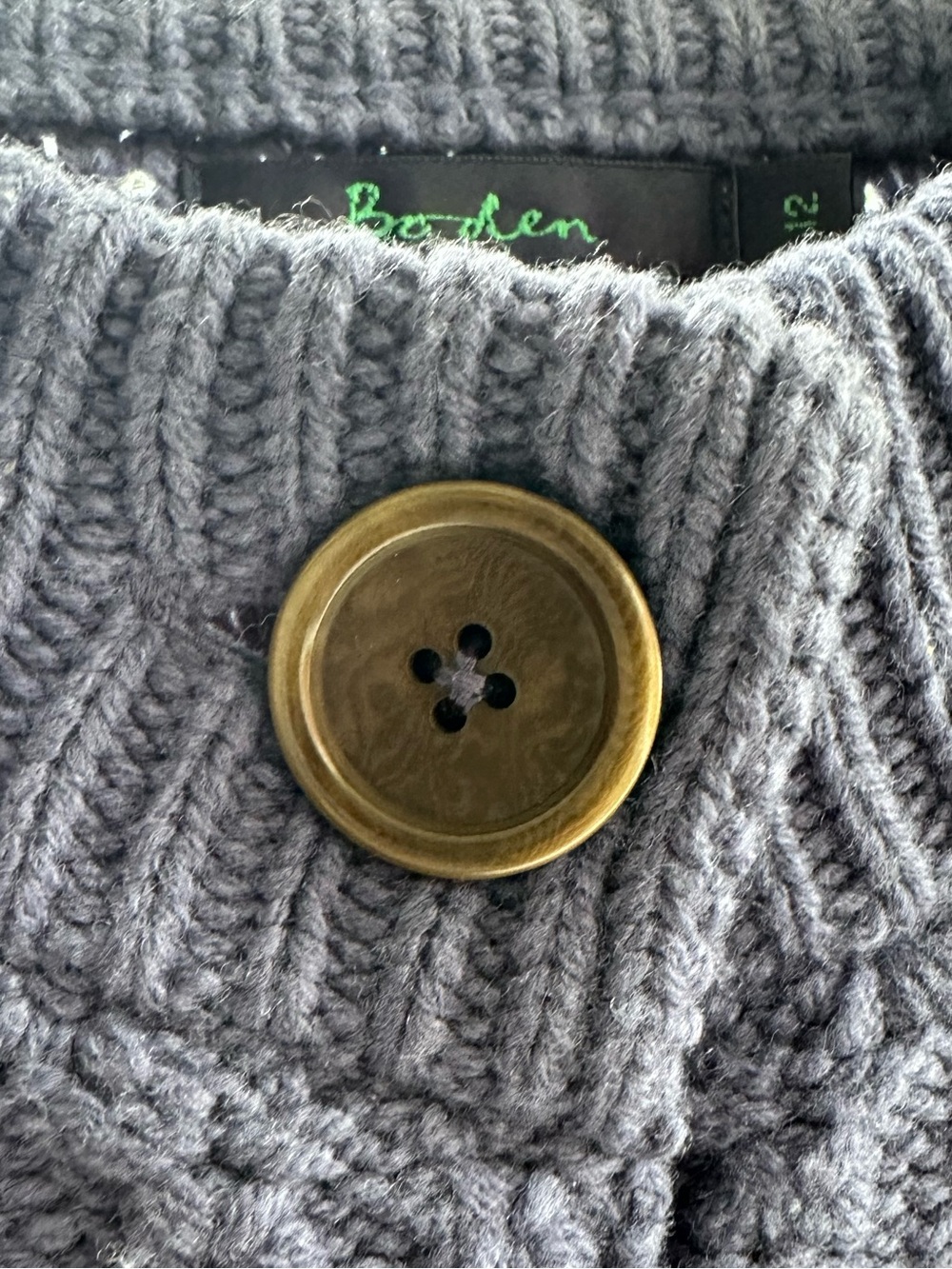 Boden Navy Blue Button-Up Knit Cardigan 100% Wool - Picture 6 of 6